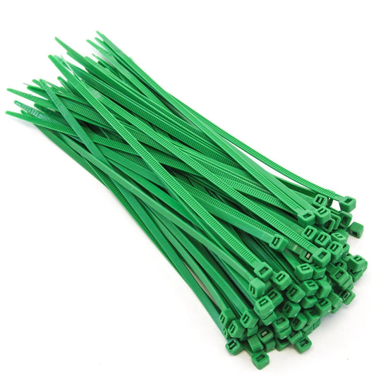 100 Pack Green Heavy Duty 8 Inches (50Lbs) Zip Cable Tie down Strap Wire Uv Green Nylon Wrap